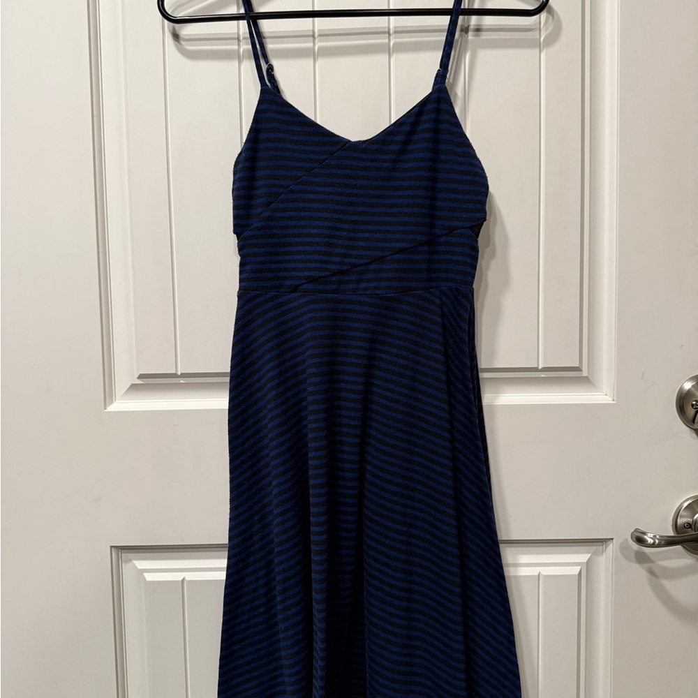 Xhilaration Blue and Black Striped Top